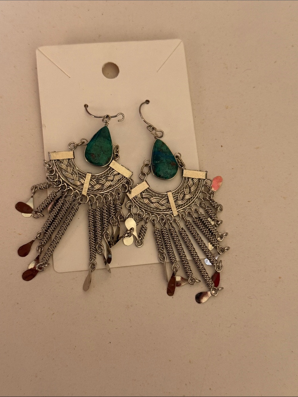 💚 Aztec Artisan Malachite Chandelier Earrings